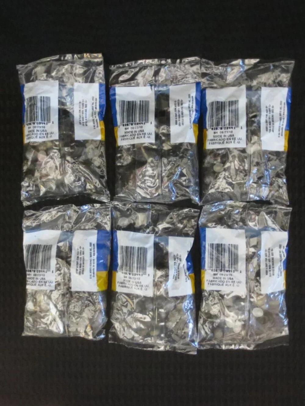 NEW Darice Beads Jet Mix Gray Clear White Acrylic Multi Sizes Lot 6 Bags 1.7 Oz